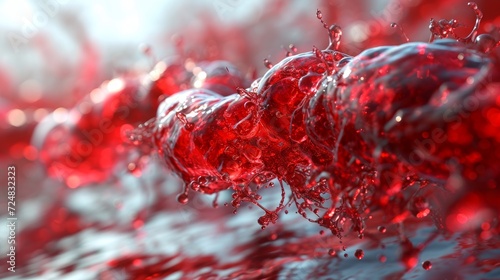 macro view of the vascular system with emphasis on blood flow and cellular structure, Concept: medical illustrations, educational materials and content related to health and biology
 photo