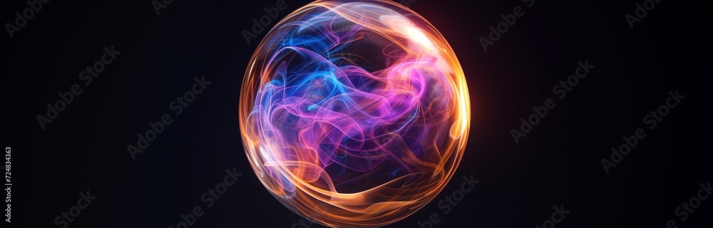 Fototapeta premium futuristic purple and pink energy ball