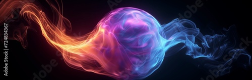 futuristic purple and pink energy ball photo