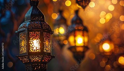 Ramadan Lantern decoration background.