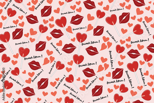 love candy seamless pattern. Backgrounds for Valentine's Day and romantic holidays ,fabrics,wrappers,covers,etc