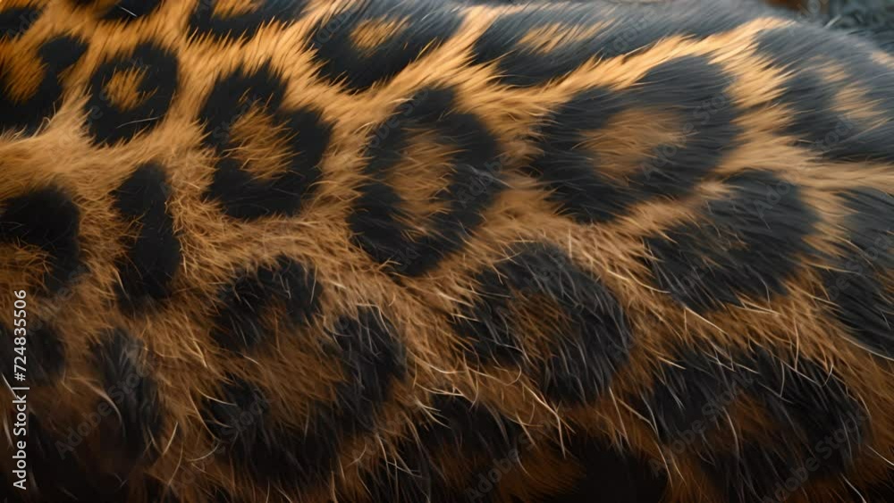 Leopard skin background texture effect. Leopard print motion background. This animal print background animation 4k moving
