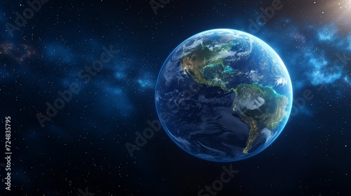 Earth from space POV  stars  hyper photorealistic