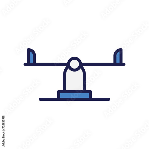 teeter tooter icon with white background vector stock illustration