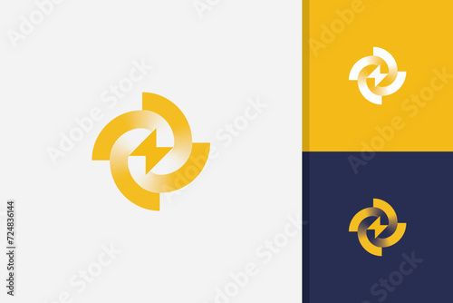 storm energy logo design vector template
