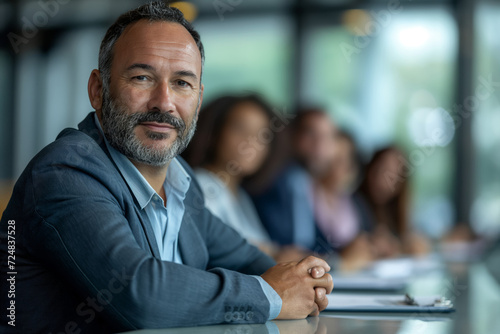 Confident Male Professional in Corporate Setting