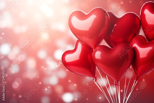 Valentine's day background with heart balloons