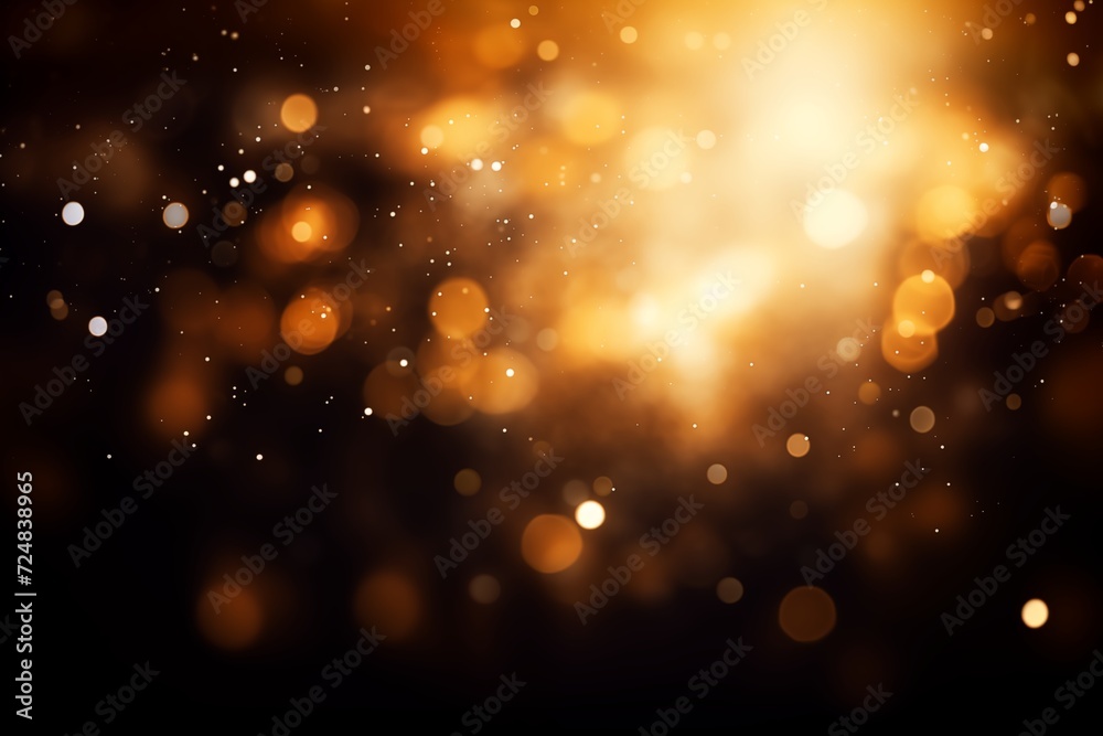 Golden Bokeh Lights on Dark Background Golden Bokeh Lights on Dark Background