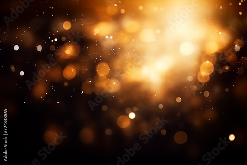Golden Bokeh Lights on Dark Background