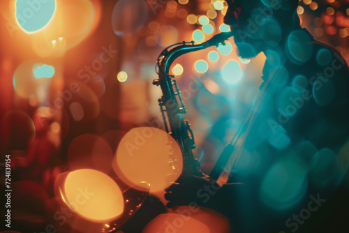 music club with bokeh background.