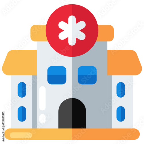 Modern design icon of hospital building 