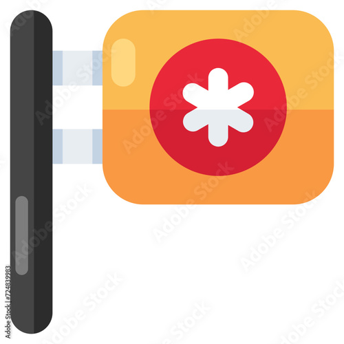 Conceptual flat design icon of medical board
