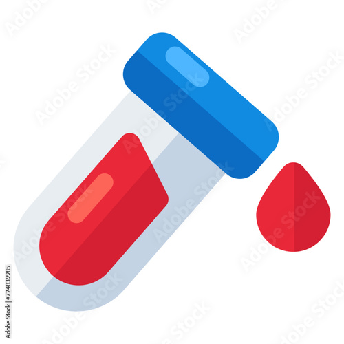 An editable design icon of sample tube, lab apparatus