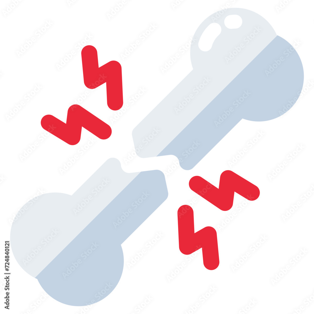 Modern design icon of broken bone Modern design icon of broken bone