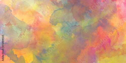 Abstract hand drawn watercolor drawing on a paper, Abstract bright and shinny lovely soft color watercolor background, Colorful and bright watercolor background texture with watercolor splashes.