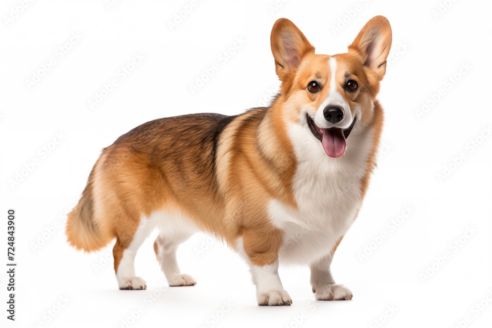 corgi dog on white background 