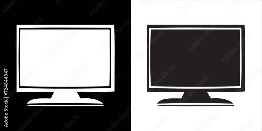 Illustration vector graphics of television icon Illustration vector graphics of television icon
