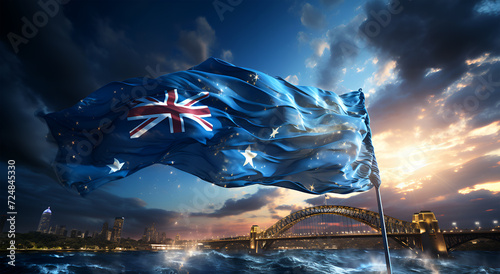 A beautiful view of an Australia flag on the occasion of Australia Day photo
