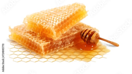Fresh honeycomb, honey products by organic natural ingredients concept isolated on transparent background