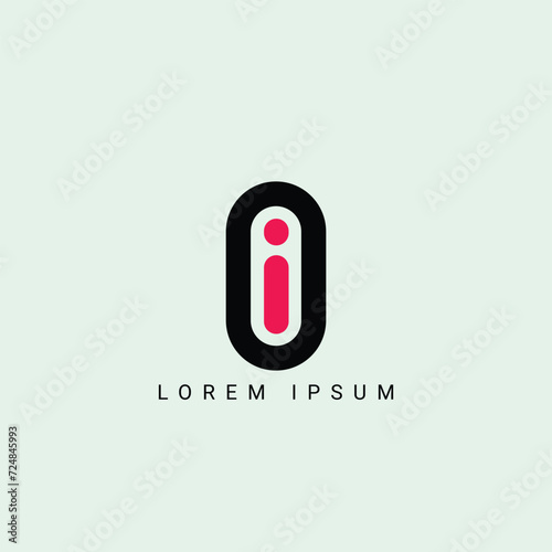 Alphabet io or oi illustration monogram vector logo template