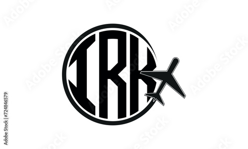IRK three initial letter circle tour & travel agency logo design vector template. hajj Umrah agency, abstract, wordmark, business, monogram, minimalist, brand, company, flat, tourism agency, tourist
