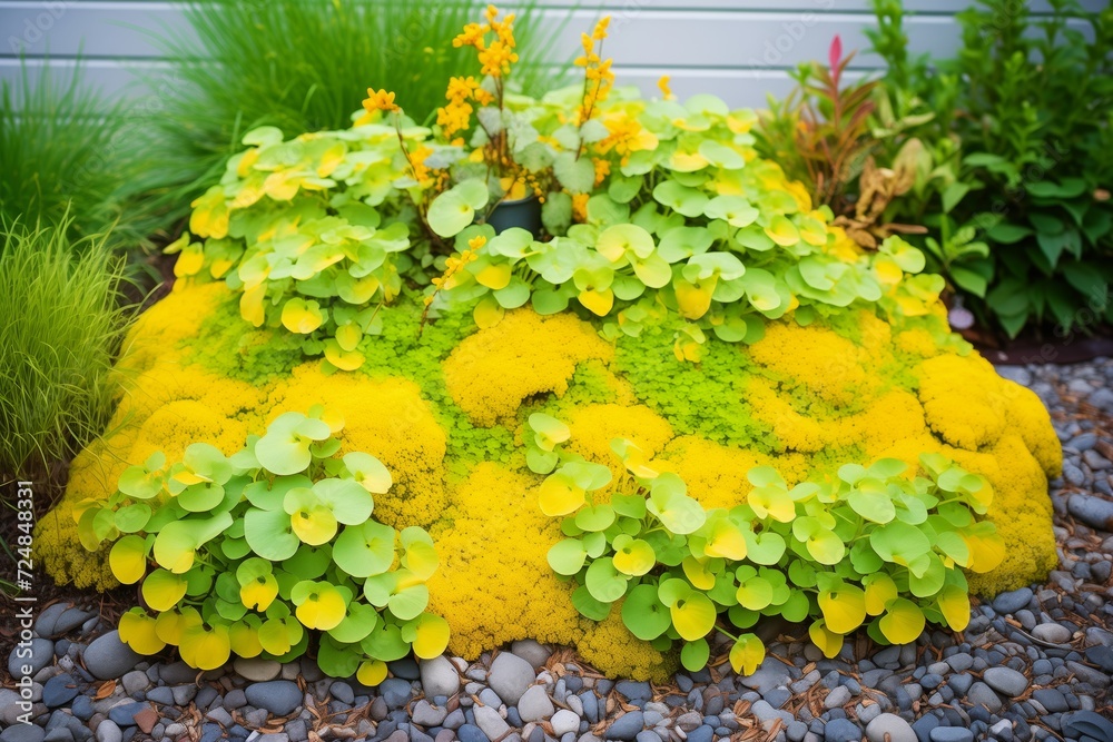 Fototapeta premium golden creeping jenny covers a mound