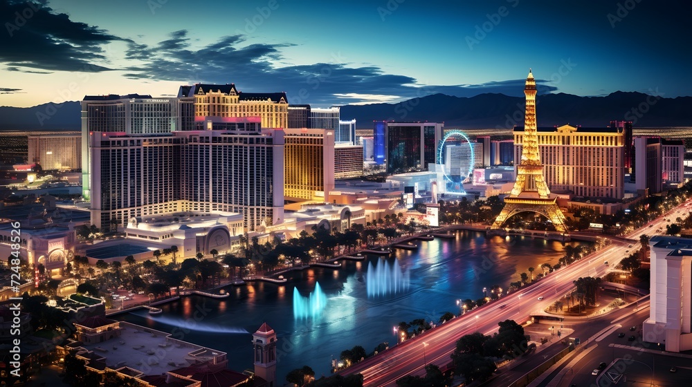 Las Vegas travel destination. Tour tourism exploring.  - obrazy, fototapety, plakaty 
