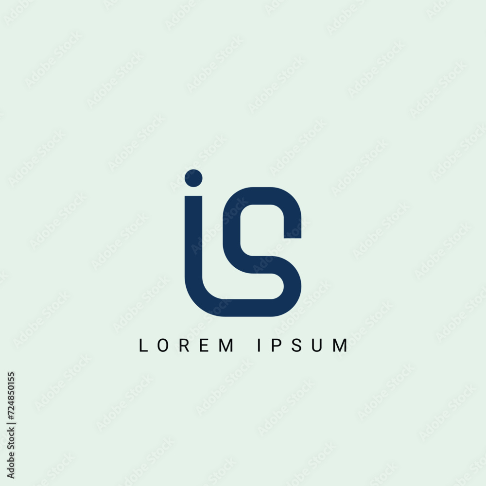 Alphabet is or si illustration monogram vector logo template