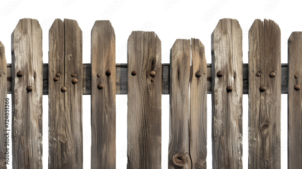 Close-Up of a Wooden Fence on a Isolated on Transparent Background Close-Up of a Wooden Fence on a Isolated on Transparent Background