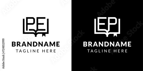 Letters PE and EP Book Logo, suitable for business related to book with PE or EP initials