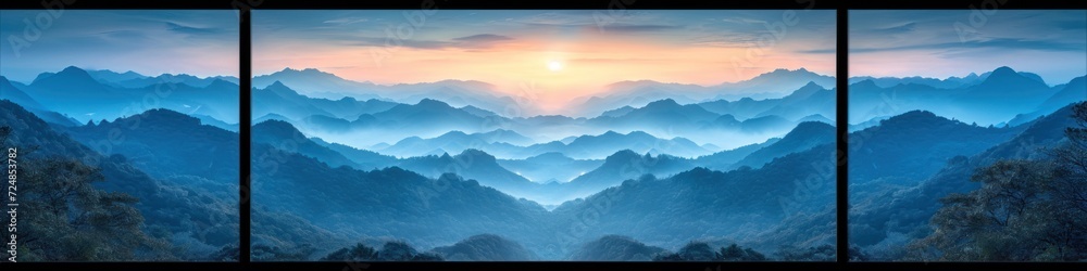 Sunrise Serenity: A Panoramic Mountain View