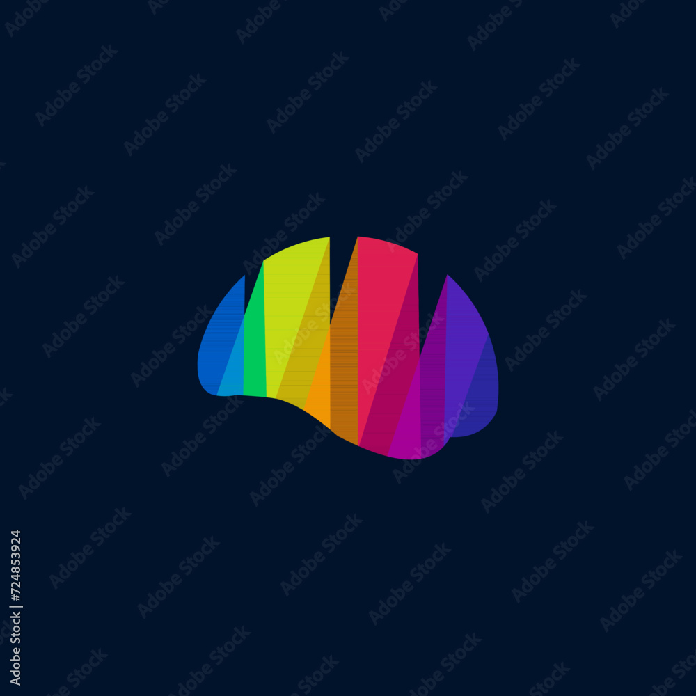 colorful brain logo design graphic template