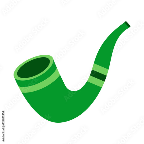 Vector illustration with green smoking pipe for St. Patrick’s Day