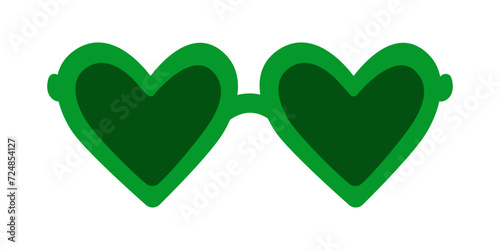 green hearts glasses st. patrick's day