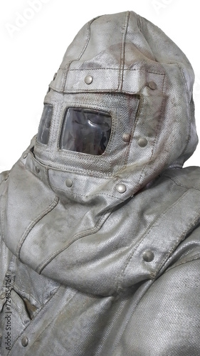 Model with antique antarctic cover face mask