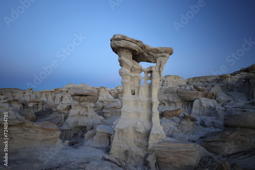 Strange Rock Formation in Bisti Badlands (Alien Throne) New Mexico