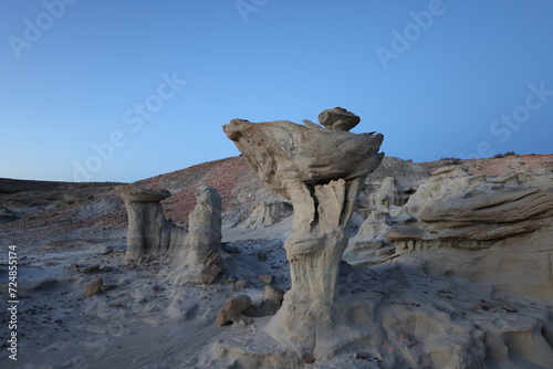 Strange Rock Formation in Bisti Badlands (Alien Throne) New Mexico