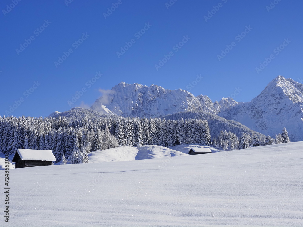 Karwendel Buckelwiesen im Winterkleid Karwendel Buckelwiesen im Winterkleid