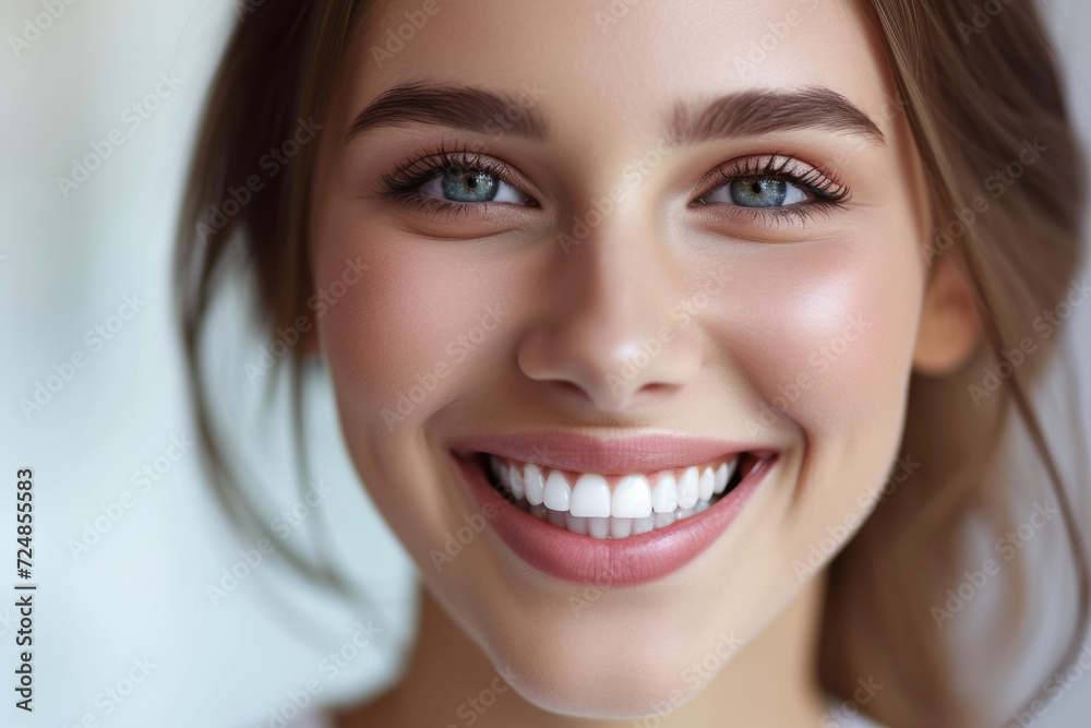 Fototapeta premium young beautiful woman smiling, concept for dental care