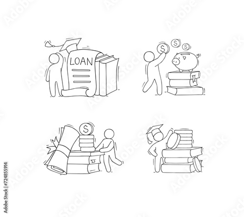 Scholarship, tuition grant, education cost concept