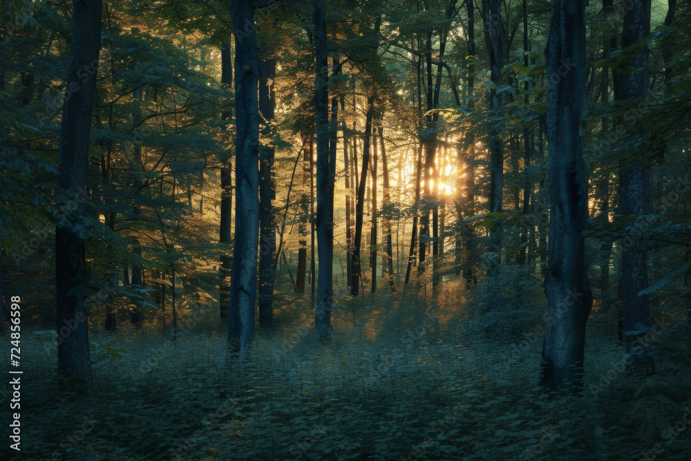 Obraz premium beautiful landscape of nature at evening.