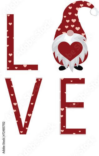 Love written with Santa love valentines design