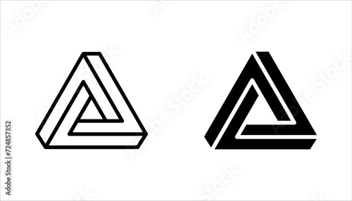 Triangle Icon set. Flat and Trendy Sign Symbol Vector illustration on white background. photo