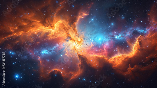 Cosmic Marvel Nebula and Galaxies in Space Background