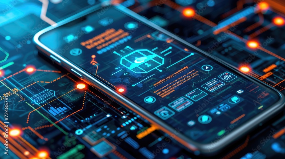Explore the world of cyber threats through this infographic, where a smartphone screen portrays a hacking attempt, underscoring the significance of safeguarding your digital life Explore the world of cyber threats through this infographic, where a smartphone screen portrays a hacking attempt, underscoring the significance of safeguarding your digital life