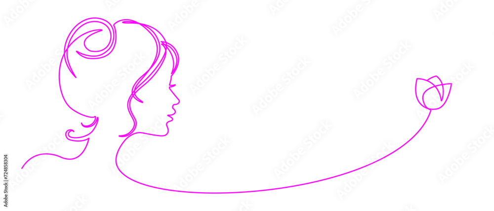 Women's day illustration with girl's face with flowers eps 10 Women's day illustration with girl's face with flowers eps 10