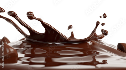 A Splash of Chocolate on a Isolated on Transparent Background