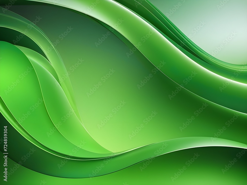 Fototapeta premium Photo abstract smooth green color wave background 