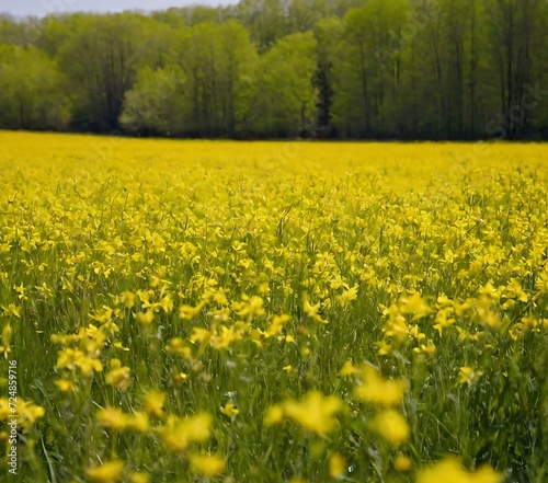Spring meadow gradient from green to yellow © Hans
