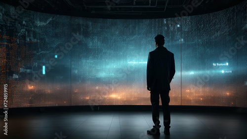 businessman in the dark